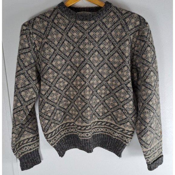 McGregor Sweaters - Women's Vintage Sweater Diamond Argyle Wool Blend McGregor Brown Speckled M